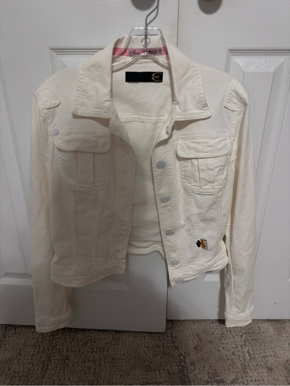 Just Cavalli white Jean jacket size s women’s